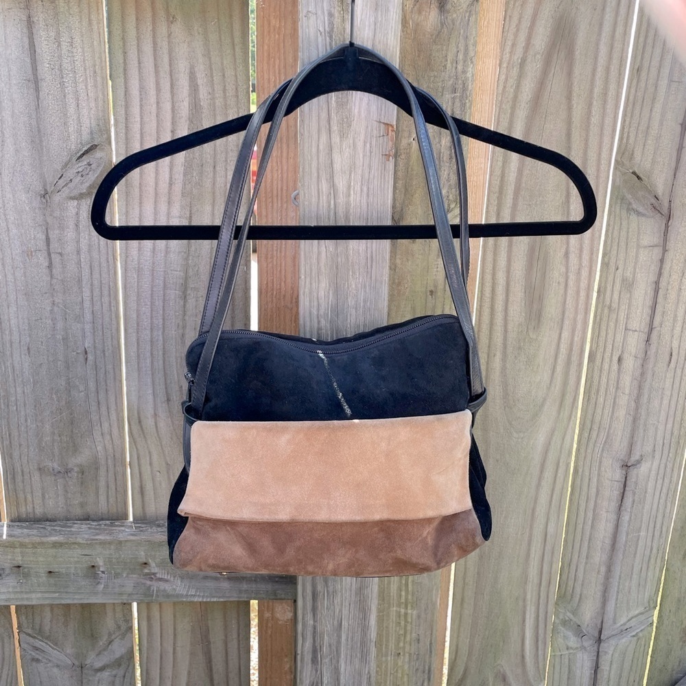 Vintage Nancy Bacich y2k Nude Color Block Genuine Leather Tote Purse